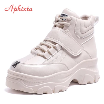 

Aphixta Platform Shoes Woman Ankle Boots Height Increasing Platform Boots Thick Sole Hook & Loop Women Big Size Waterproof Boot