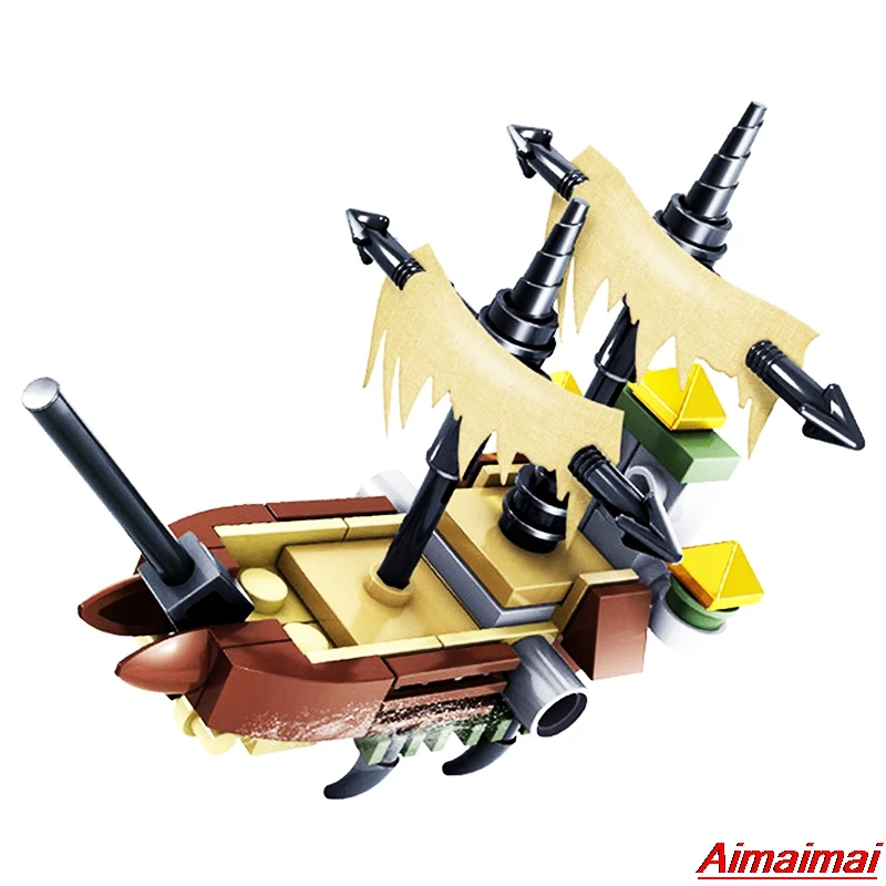 

Locking Pirate Boat One Piece Pirates of the Caribbean The Curse of the Black Pearl Age of Pirates Building Blocks DIY ToysBrick