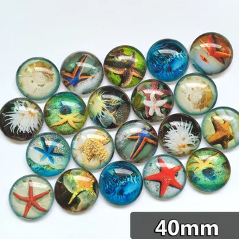 

ZEROUP 40mm Handmade Photo Glass Cabochons Mixed Pattern Domed Round Jewelry Accessories Supplies for Jewelry 5pcs/lot TP-342-R