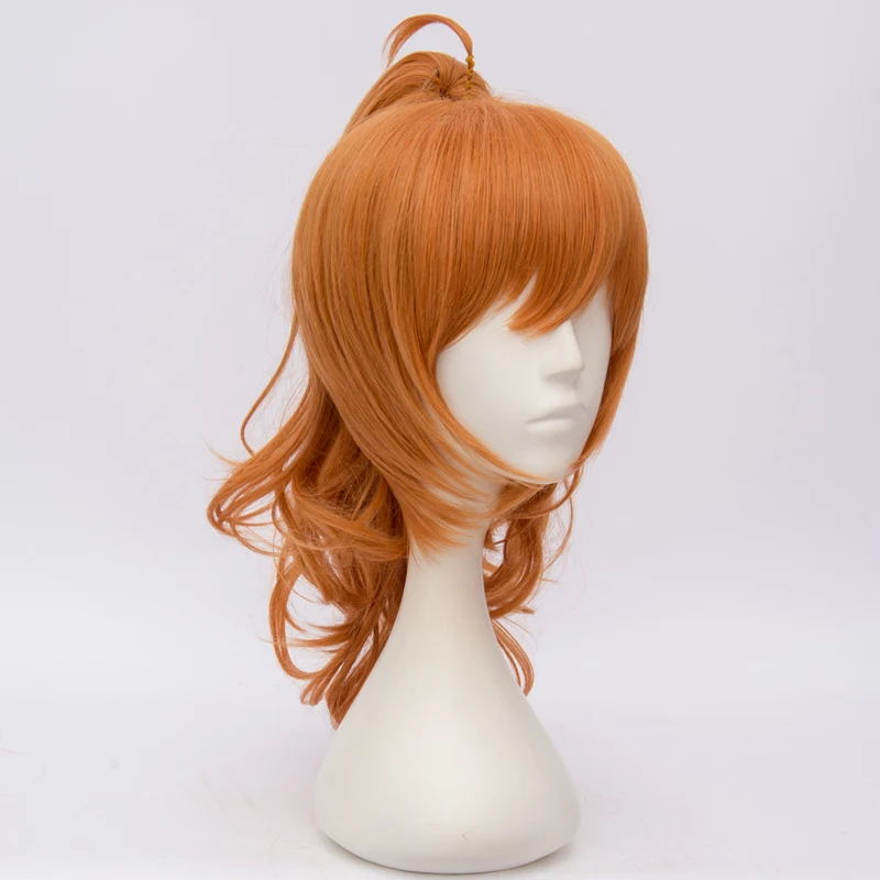 1" короткие волнистые Оранжевый Аниме вечерние косплей синтетический парик термостойкий+ 52 см длинный конский хвост