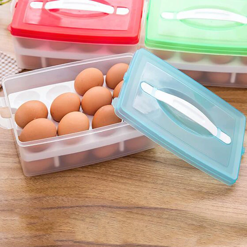 MOKILY 1 PC Egg Storage Box 24 egg Hard Plastic Egg Case Portable two