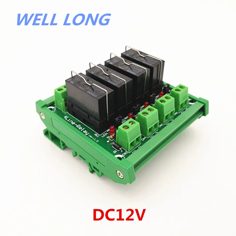 

DIN Rail Mount 4 Channel SPDT 16A Power Relay Interface Module,OMRON G5RL-1-E 12VDC Relay.