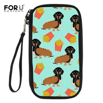 

FORUDESIGNS Women Wallet Purse Dachshund Dog Kawaii Printed Girl for Phone Card Holder Long Clutch with Zipper Carteira Feminina