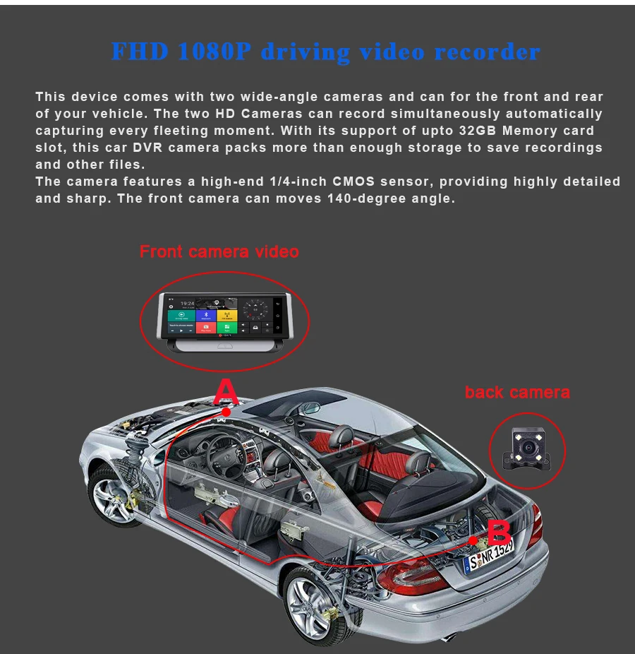 Bluavido " ips FHD 1080P Автомобильный видеорегистратор Камера 4G Android gps навигация ADAS двойной объектив Автомобильный видеорегистратор регистратор монитор реального времени