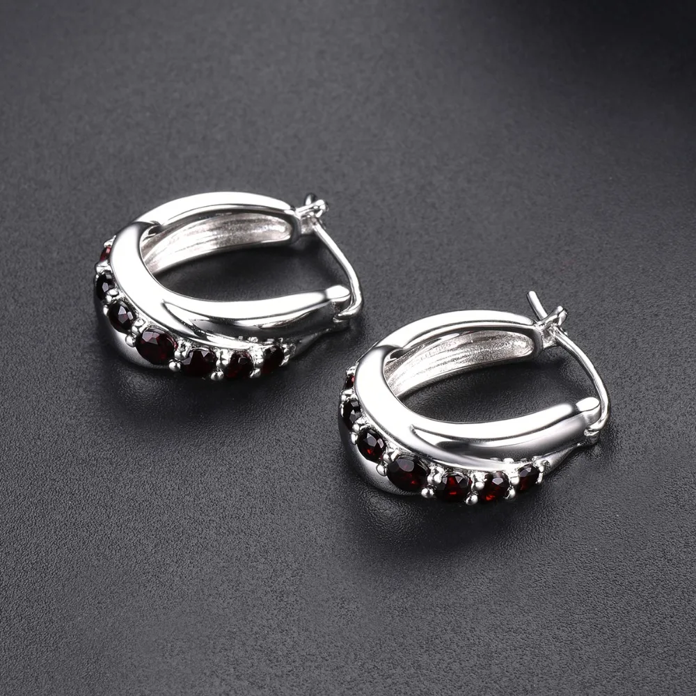 Hutang 5.99ct Природный Черный Гранат Серьги-кольца 925 пробы серебряные ювелирные изделия с драгоценным камнем элегантный дизайн для женщин подарок