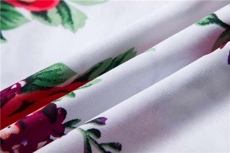 Kostlish 2017 New Summer Dress Women Floral Print Audrey Hepburn 50s 60s A-Line Vintage Dress Sleeveless Party Dresses Plus Size (122)