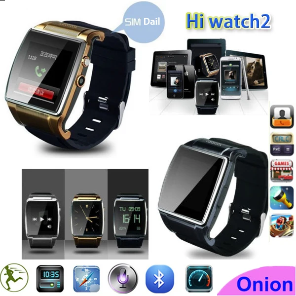 2015 Original Smart Watch Wrist Waterproof Hi 2 With Camera Bluetooth Dial/Music/FM/Video/Remote Support SIM Card TF | Электроника