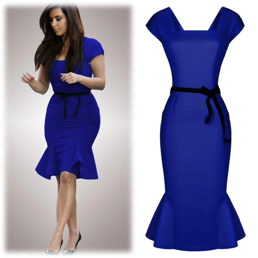 royal blue business dress