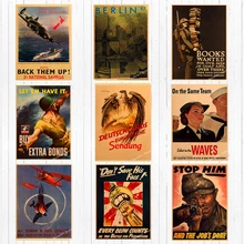 WW2 Третий Рейх немецкая агитационная Картина на холсте винтажная настенная крафт-постеры с покрытием наклейки на стену украшение дома картины подарок