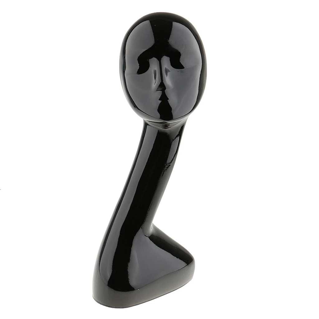 

New Long Neck Female Mannequin Head Wig Hair Cap Hat Necklace Jewelry Necklace Pendant Display Model Black