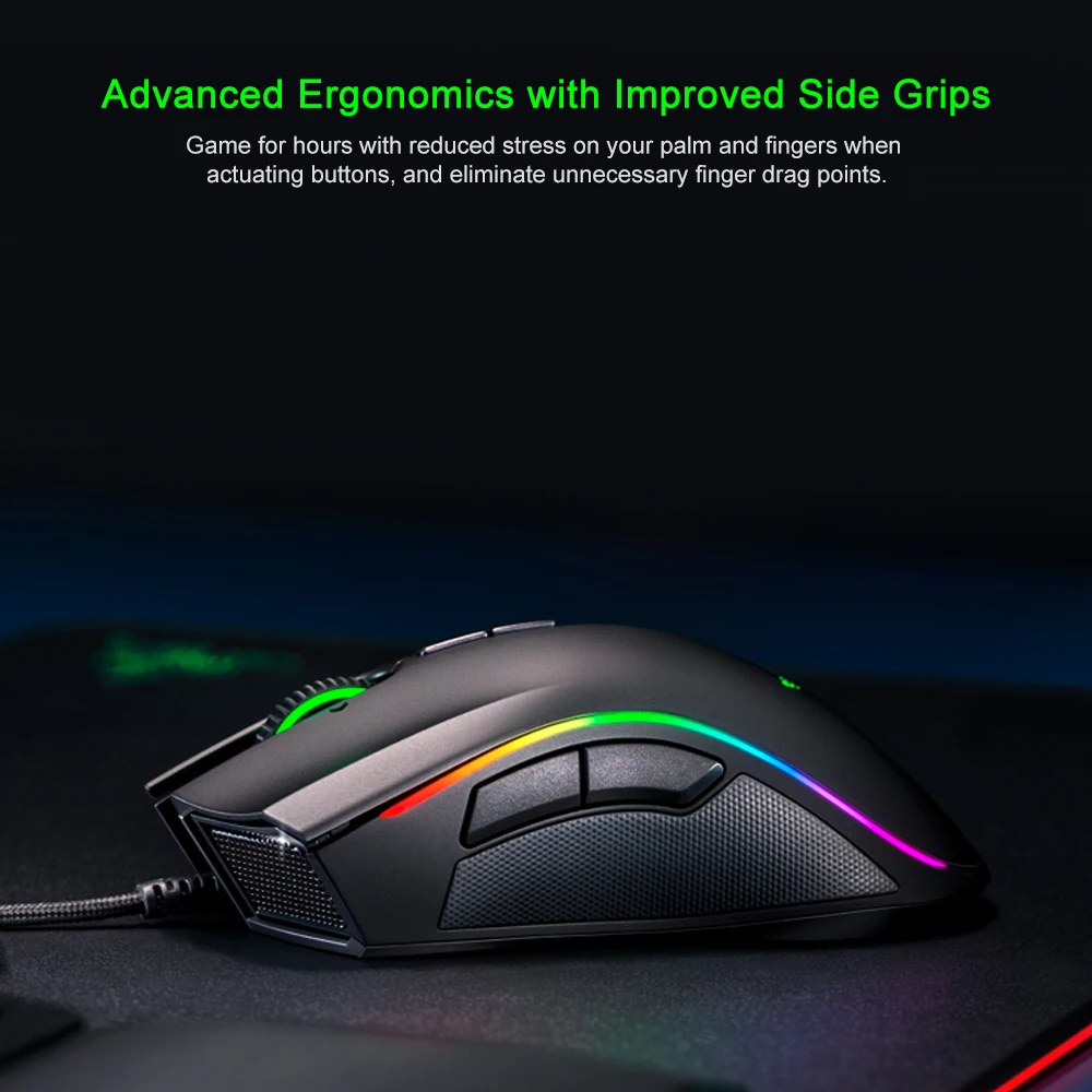 Razer Mamba Elite Проводная игровая мышь 16000 dpi 5G Оптический сенсор Chroma легкая эргономичная игровая мышь для ПК геймера ноутбука