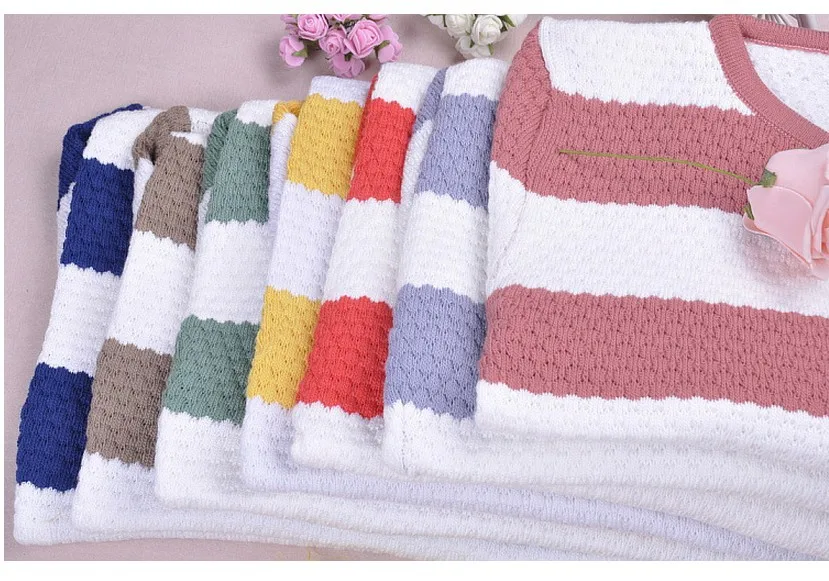 FREE SHIPPING FASHION WOMEN LONG SLEEVE CANDY COLOUR SWEATER KNITTED PULLOVER 100% COTTON Sweater Pullovers SW2007 | Женская одежда