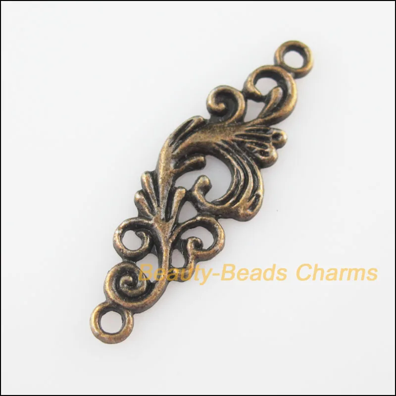 

New 10Pcs Antiqued Bronze Tone Clouds Flower Charms Pendants Connectors 11x35mm