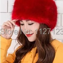 Большая красная НОВАЯ шапка Qiu dong Высококачественная имитация лисьего меха вся кожа Круглая Шапка теплые женские шапки из искусственного меха