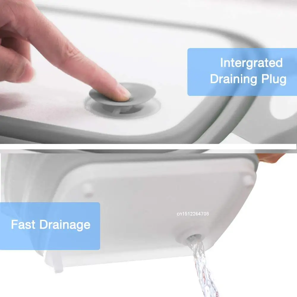 

New Arrival High Quality Kitchen Collapsible Dish Tub Folding Cutting Board Washing Strainer Drying Rack Vegetable Basket