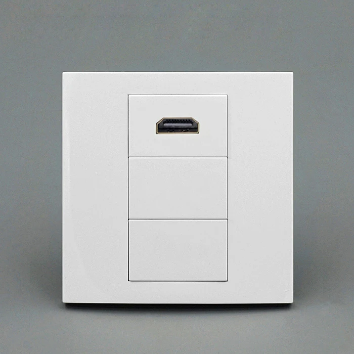 Quality 90 Degrees HDMI to HDMI Female Wall Outlet White Color For font b Home b