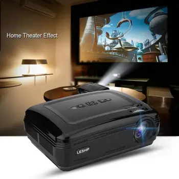 

1080P Mini Home Theater Projector Super Large Screen 3000:1 Stereo Surrounding Sound 16.7K HD Projector US Plug