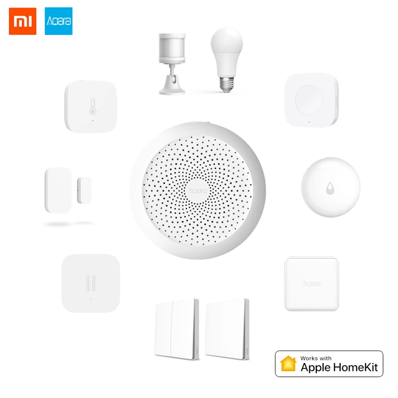

2019 New XiaoMi Aqara Security Smart Home Kits Smart Home Center Siri Voice Control Automation App Control work with Mi Home APP