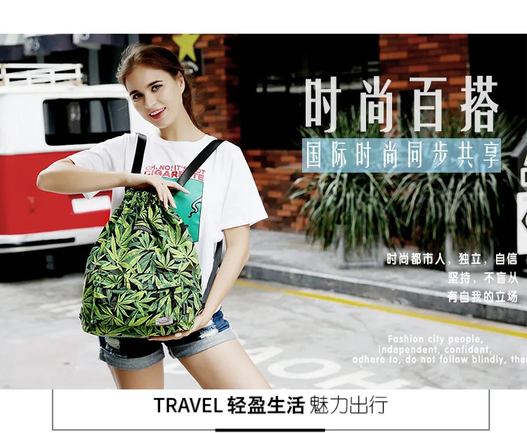 ZYJ Female Waterproof Floral Drawstring Backpacks Sport Fitness Casual Belt Flower Shoulder Travel School Backpack Bag Daypack (1)