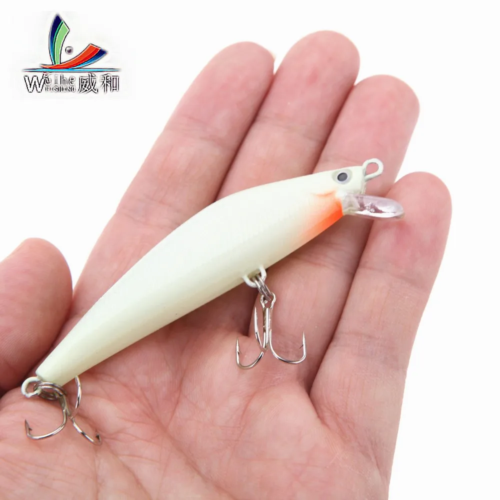1PCS Artificial Bait Fluorescence 3D Eyes Fishing Lures Mino Fish Bait