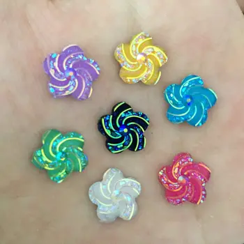 

AB Resin Flower 60pcs 12mm Whirlwind Flatback Rhinestone Wedding Decoration Diy Craft C88A*2