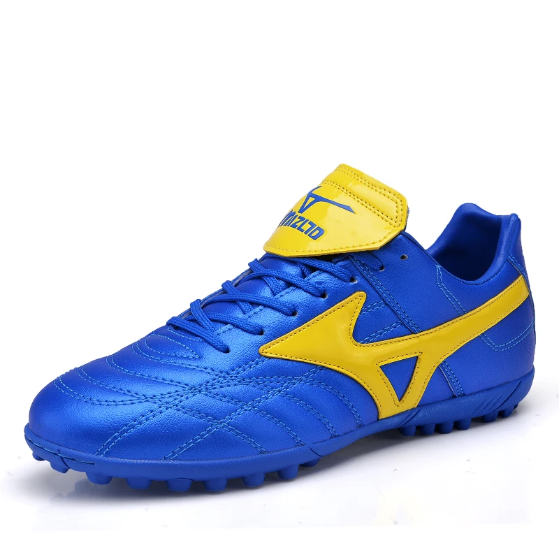 

Football Shoes Men Women Soccer Cleats TF Chuteira Lightweight botas futbol chuteiras utdoor Sports Training Blue Football 8.5
