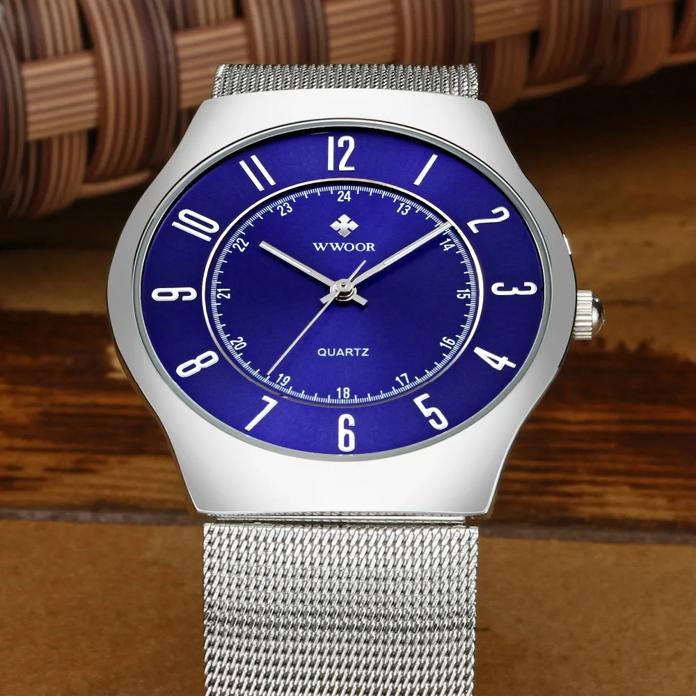 

WWOOR Men's Watches Top Brand Luxury Sports Quartz Watch Men Fashion Leisure Waterproof Luminous Blue Watch Relogio Masculino