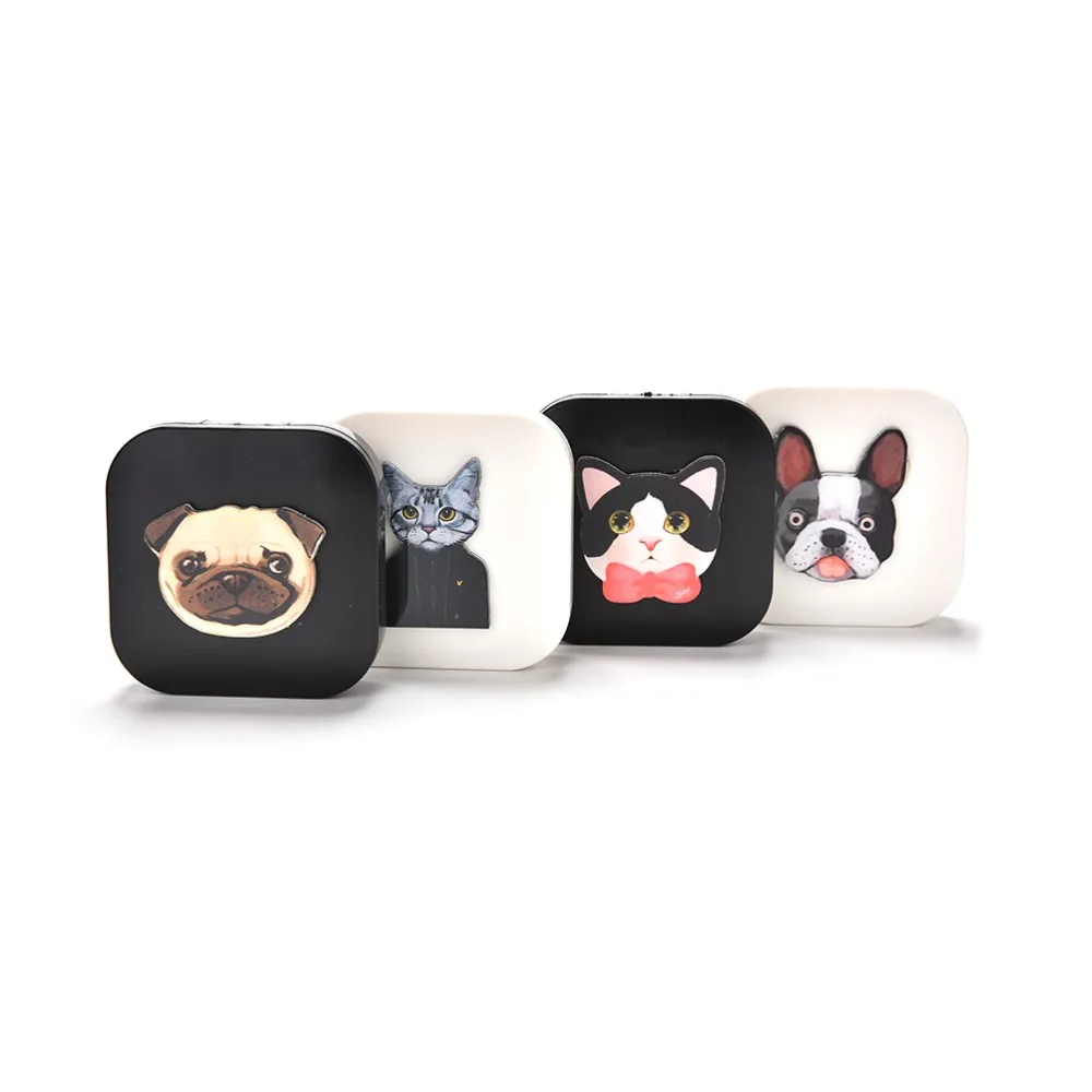 Чехол-держатель для контактных линз с изображением собаки кота из мультфильма