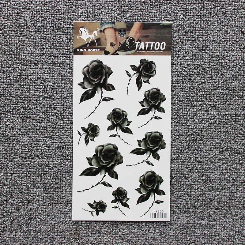 بلاك روز الزهور الفن الجسم للماء المؤقتة مثير الوشم للمرأة فلاش لصاقات وشم 10*20 سنتيمتر KD360 بضع الزهور في