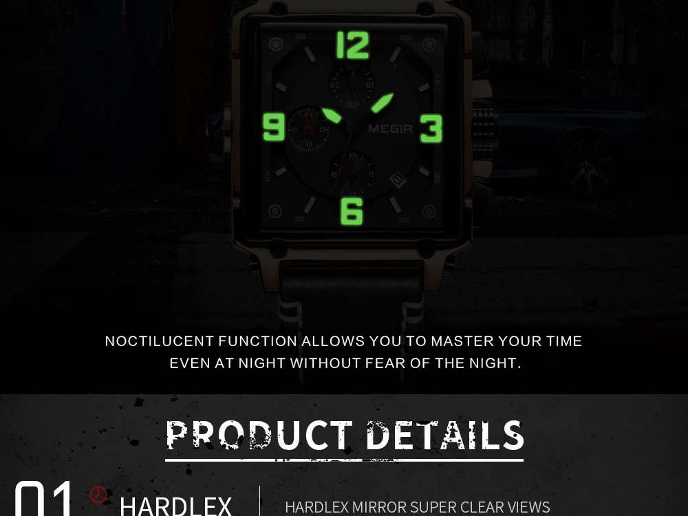 Мужские часы Лидирующий бренд MEGIR многофункциональные Роскошные хронограф кварцевые часы мужские часы водонепроницаемые кожаные
