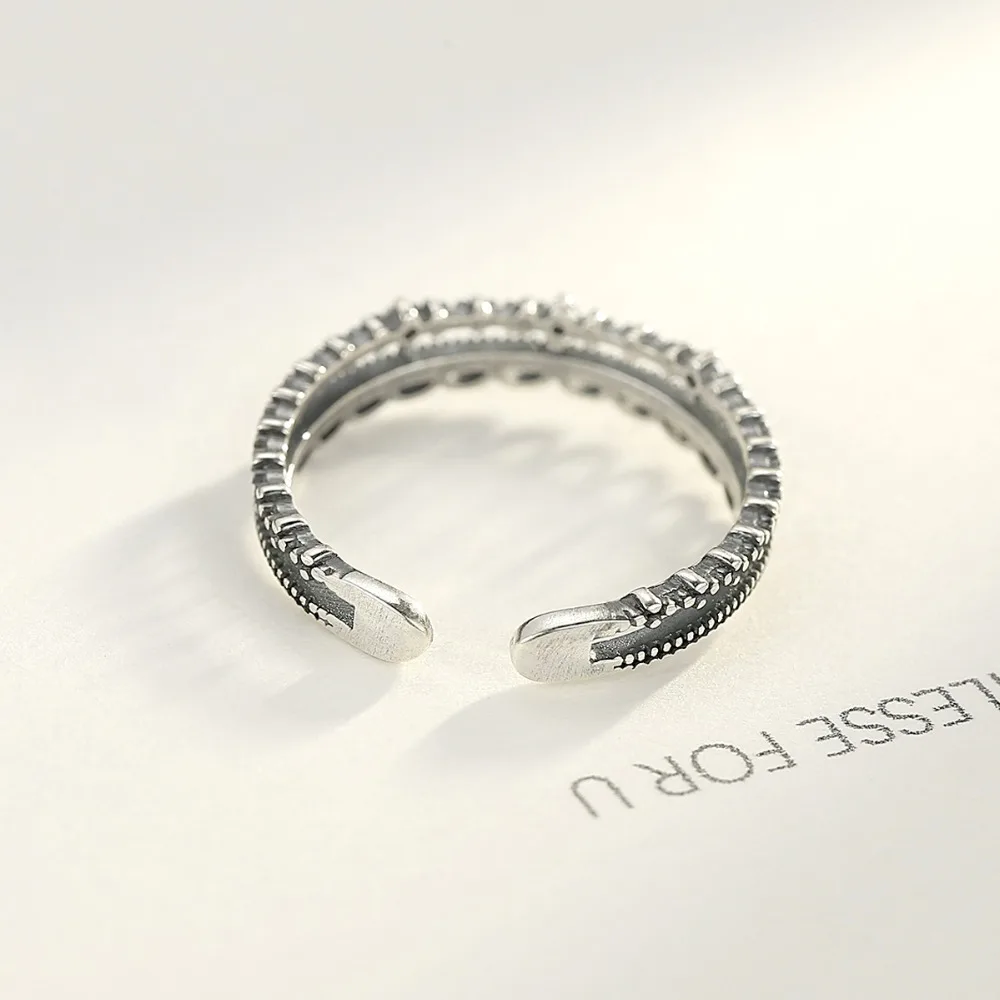 CZCITY, винтажные серебряные кольца-манжеты для женщин, Прямая с фабрики, 925 пробы, серебряное кольцо с открытым пальцем, юбилей