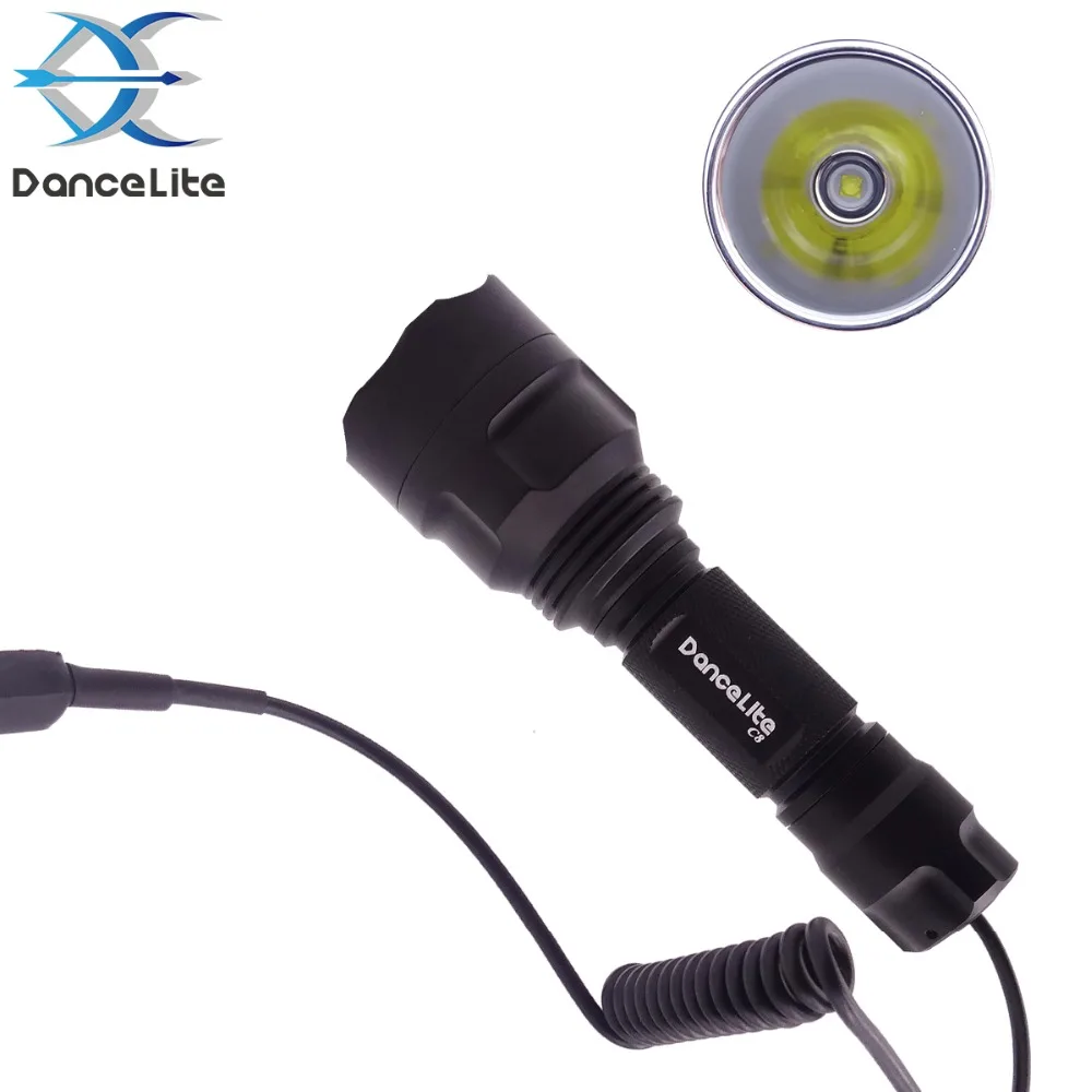 Светодиодный фонарик DanceLite C8 1 режим (вкл./выкл.) для охоты стрельбы с пультом