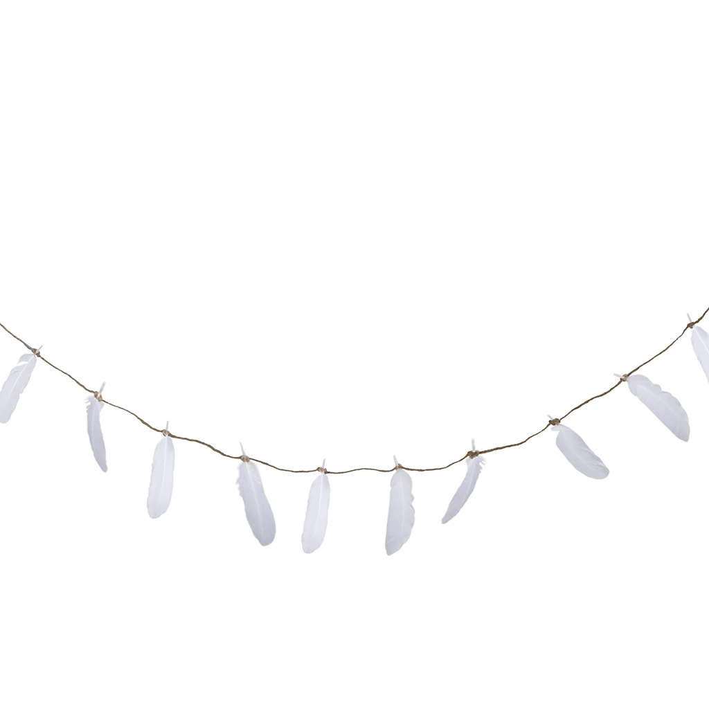 Dipped Feather Bunting Banner Hanging Garland Wedding Party Decoration 