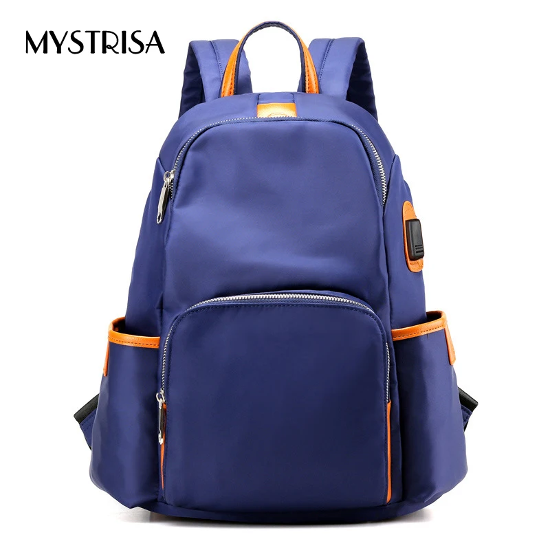 

M0118 Solid nylon Women backpack Ribbons School Bags For Teenagers Girls Fashion Bags Classic University Student Backpacks Mochi