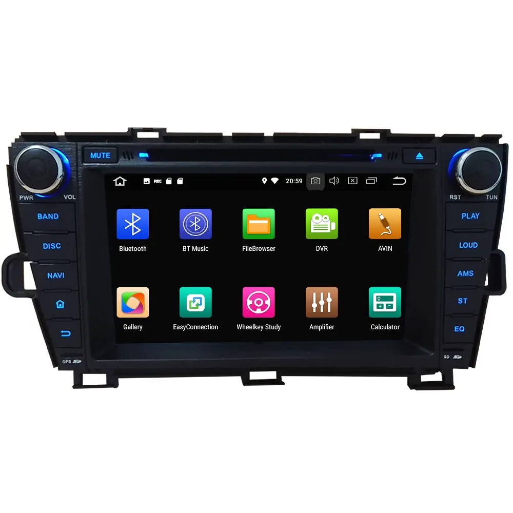 Top 8" Octa Core 4G Android 9.0 4GB RAM 64GB ROM RDS Car DVD Multimedia Player Radio Stereo GPS Glonass For Toyota Prius 2009-2015 1