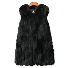 Genuine fox fur vest women's Long fox fur coat nature fox fur jacket Free shiping цена Genuine fox fur vest women's Long fox fur coat nature fox fur jacket Free shiping цены онлайн