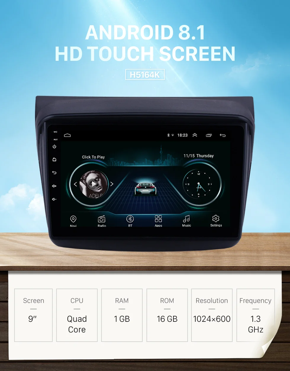 Best Harfey 9" HD Touchscreen Android 8.1 car GPS Radio for MITSUBISHI PAJERO Sport/L200/2006+ Triton/2008+ PAJERO 2010 Bluetooth SWC 0