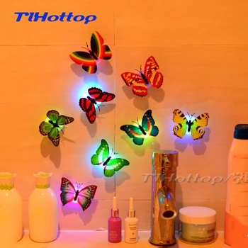 

1 Pcs Butterfly LED Lights 3D House Decoration Random Color Wall stickers Wallpaper