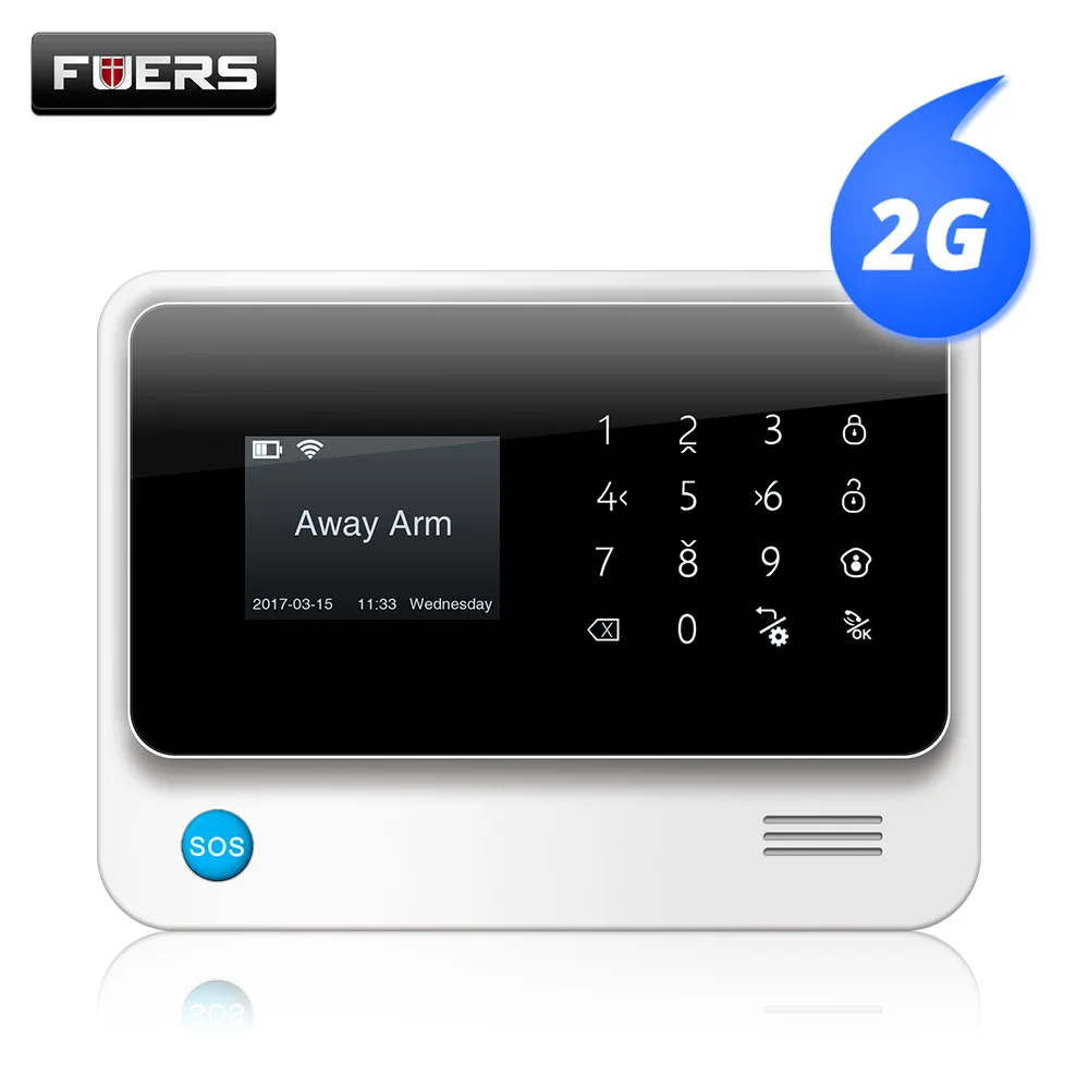 

Fuers G90B 2G 2.4G WiFi 850/900/1800/1900MHz SMS Wireless Home Security System IOS Android APP Remote Control alarm kit