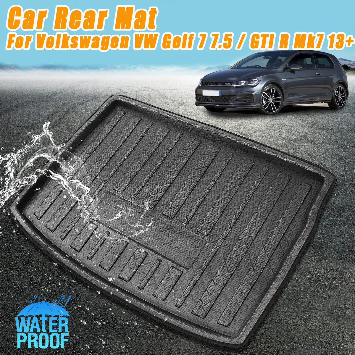 

Rear Boot Liner Trunk Cargo Mat Tray Floor Carpet For Volkswagen for VW Golf 7 / GTI R Mk7 2013 2014 2015 2016 2017 2018