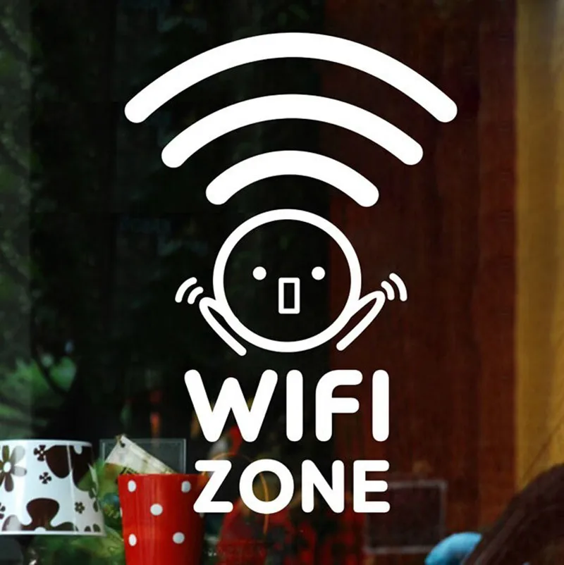 Wifi zone беспроводной Интернет Кафе Ресторан настенный стикер винил Искусство