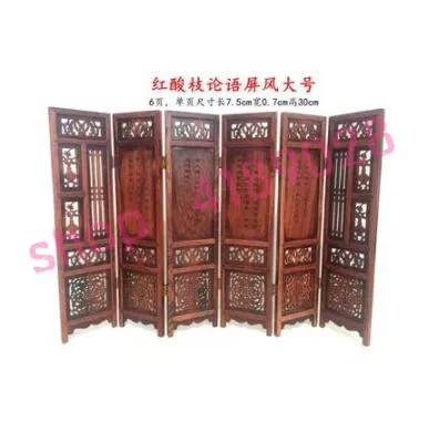 Красная кислая древесина, резные анальты стиль, твердая древесина небольшой экран, столешницы украшения - Цвет: Large size