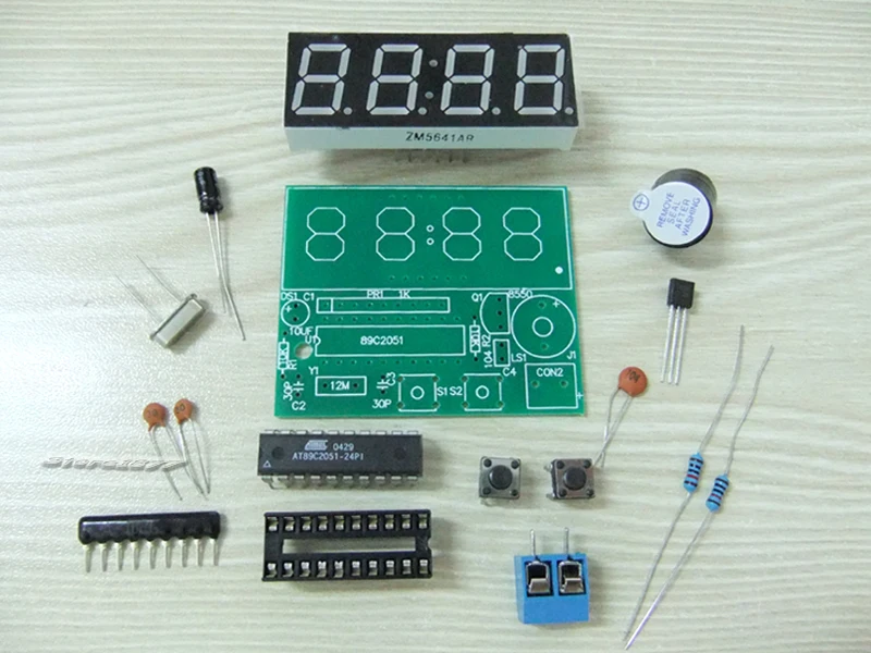 4 Bits Digital Clock/2 Alarm Clock/Electronic DIY Kits szsp24clock