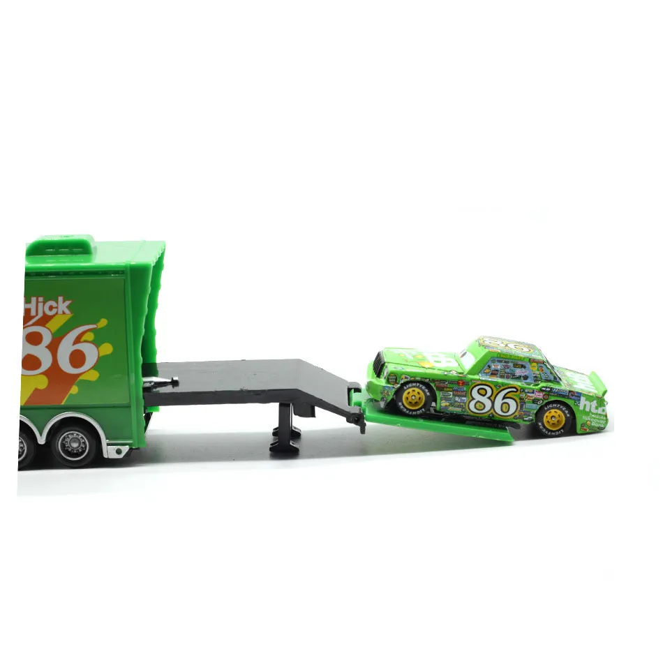 Disney Pixar Cars 2 игрушки шт. Lightning Mcqueen mack truck король 1:55 литье под давлением