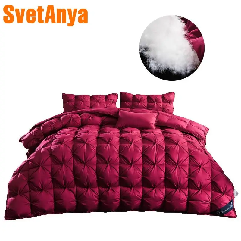 3d Luxury Red Stitching Duvet Border Thick Winter Comforters