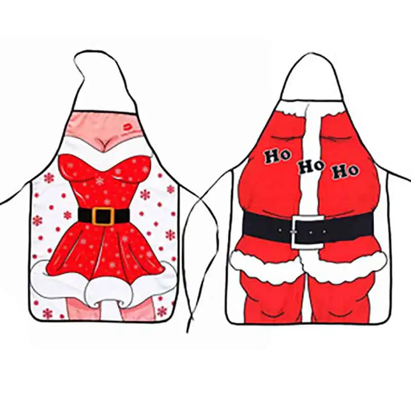 

Hot Lovely Sweetheart Christmas Kitchen Aprons for Woman Cooking Christmas Accessories Frozen Party Navidad Decorations For Home