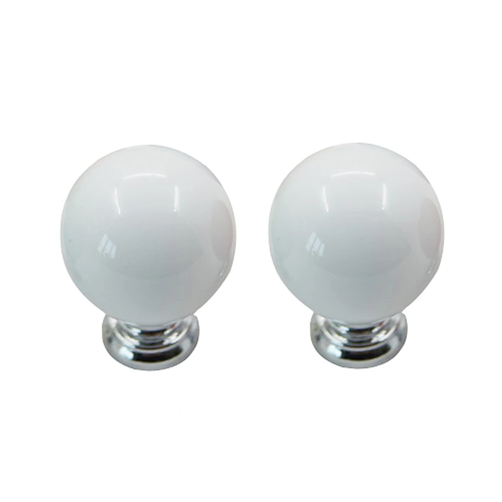 

CNIM Hot 1 Pair 27mm Pastel Coloured Round Ceramic Cabinet Cupboard Drawer Knob Pull Handle (White)