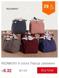 WIZAMONY, 9 цветов, чайная чашка, Jadeware, сумки для хранения, уплотненный шнурок, ручная работа, хлопок, с мягким ворсом, в стиле хип-хоп, с карманом, тканевая сумка