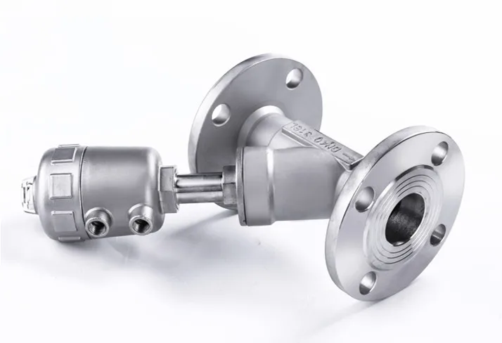 Пневматический привод угловой седельный клапан нормально закрывающийся DN15-DN65 фланец отсекающий клапан высокотемпературный корпус для паровой SS 304