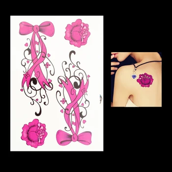 

1 Sheet Hot Fashion Waterproof Tatoo HB028 Women Bow Tie Flower Arm Shoulder Back Body Art Temporary Tattoo Sticker Paper Design